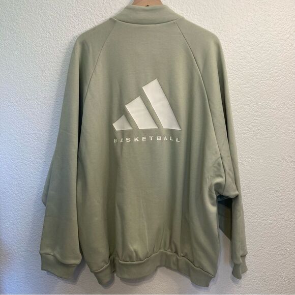 Adidas Basketball Track Suit Jacket XL NWT Unisex Light Green - Picture 6 of 8